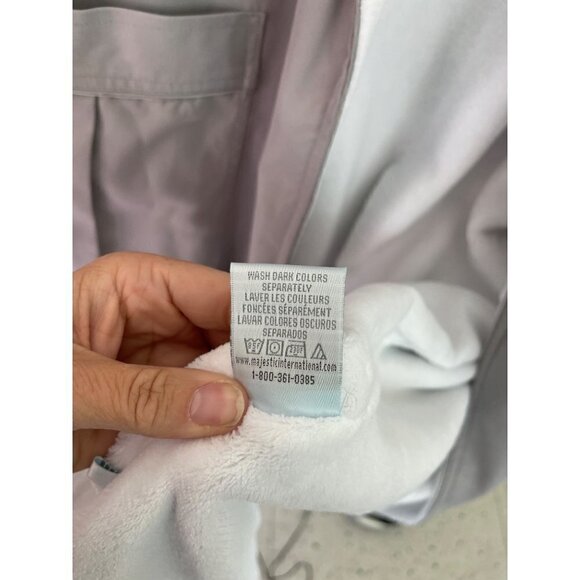 Majestic International Mens Robe Gray Size Small Medium Terry Wrap Belt Pockets - Picture 11 of 16